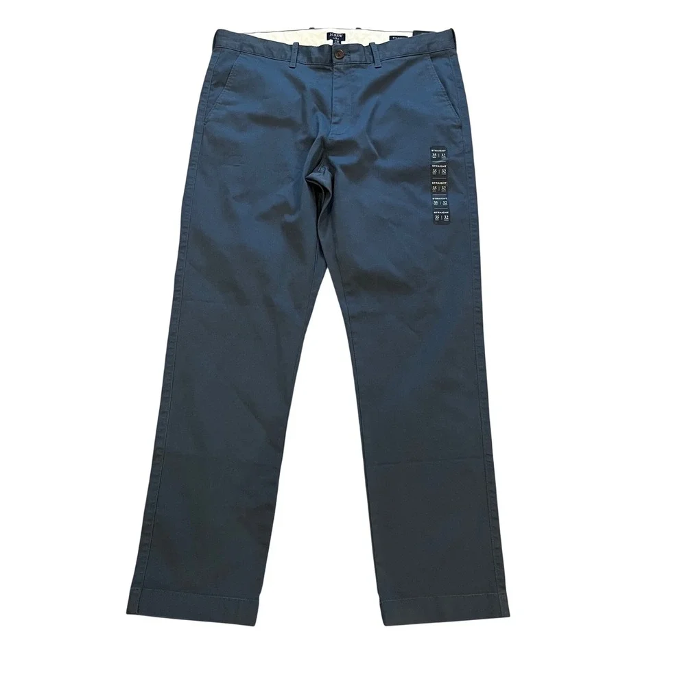 J.Crew Flex Straight Fit Chino Pants Navy Blue 35x32 H3186 New